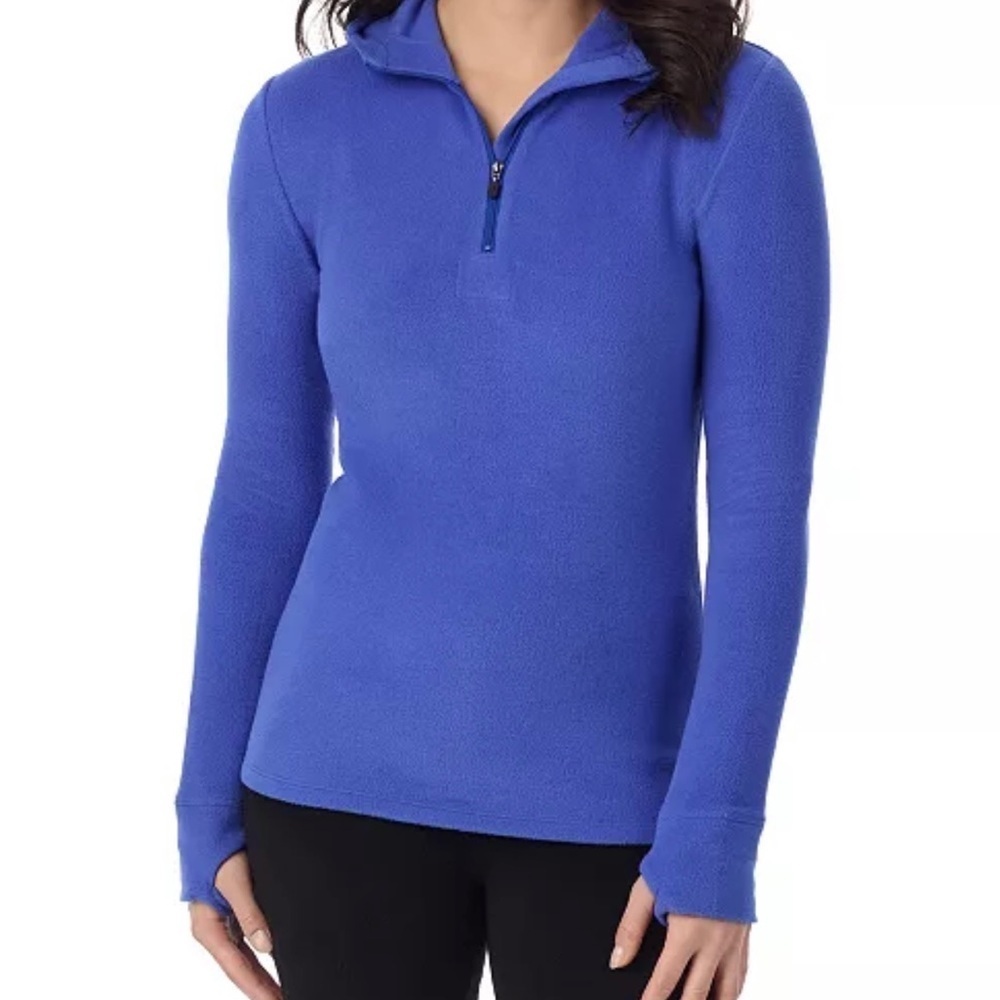 Cuddl Duds Fleecewear Half-Zip Hooded Top Large